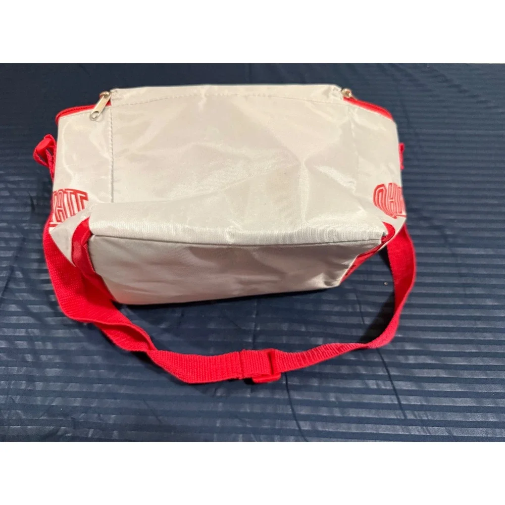 Ohio State Buckeyes Insulated Lunch Bag Cooler Silver Red Adjustable Strap